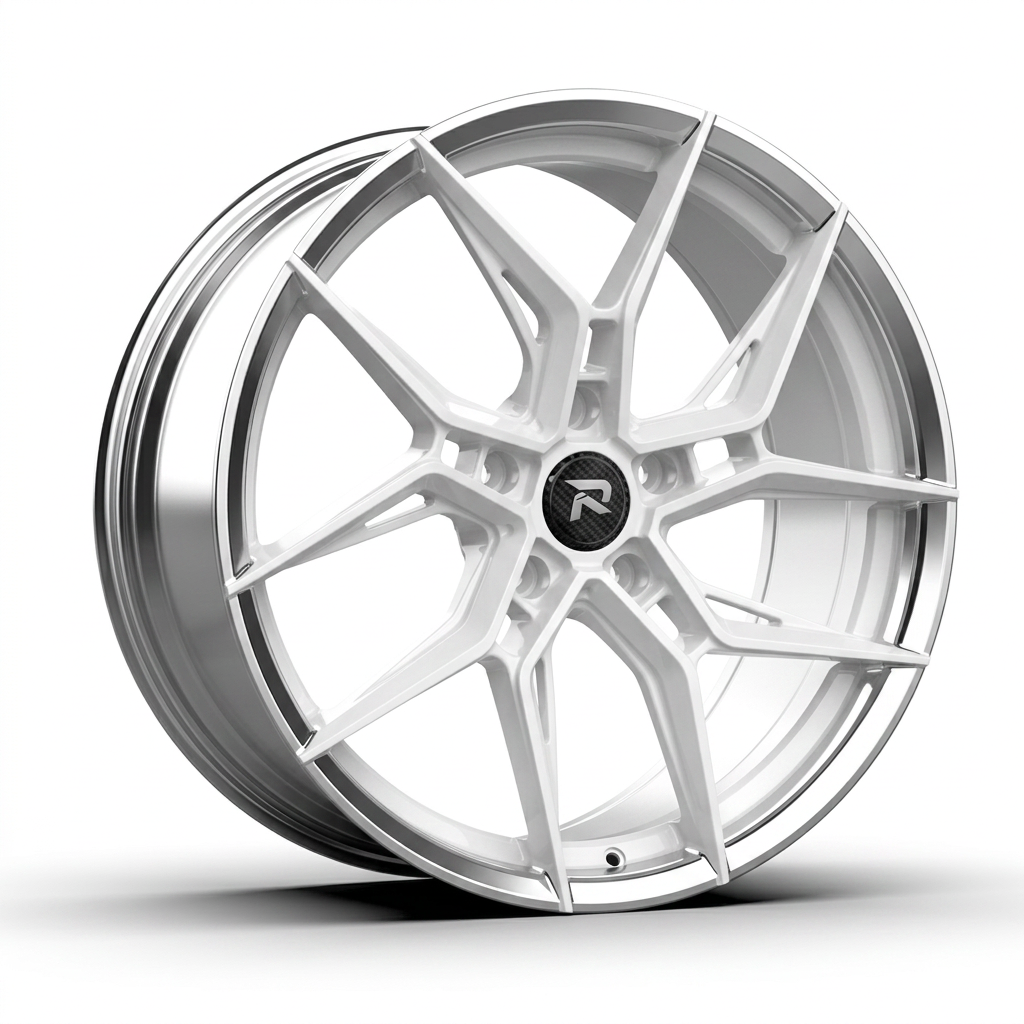 RZR CXXII forged wheel — Gloss White / Polished Lip