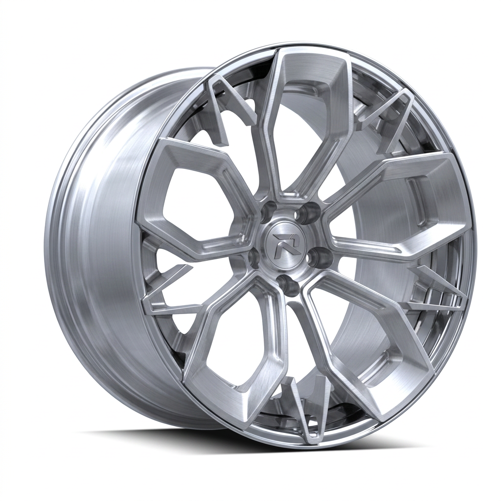 RZR CVI forged wheel — Brushed Silver / Polished Lip