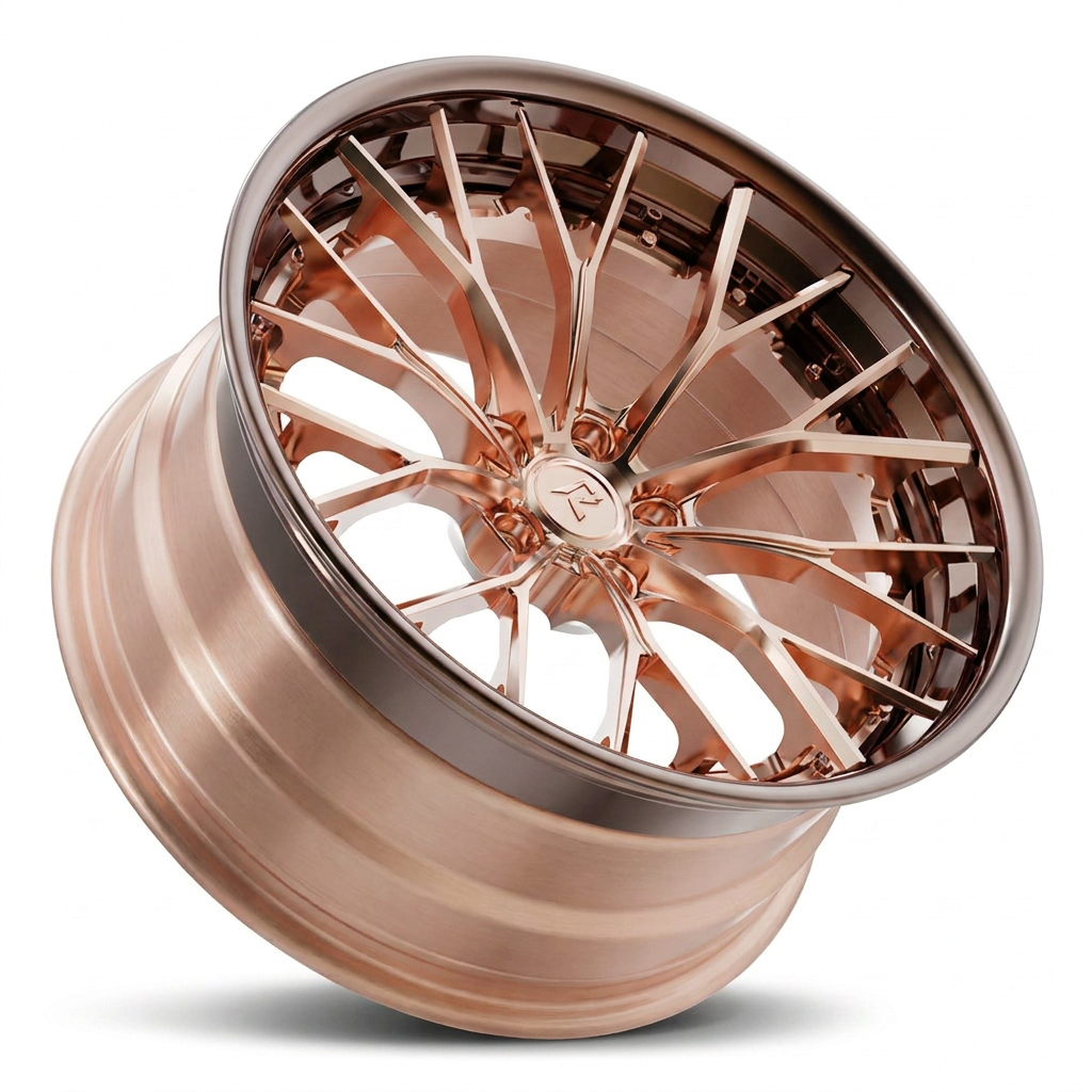 RZR III forged wheel — Brushed Rose Gold / Bronze Lip