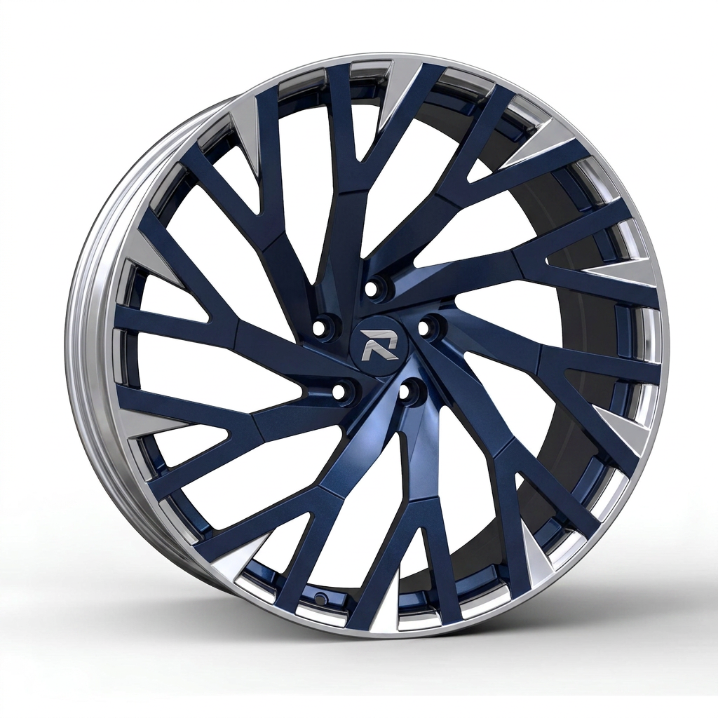 RZR CCV forged wheel — Midnight Blue Pearl / Polished Lip