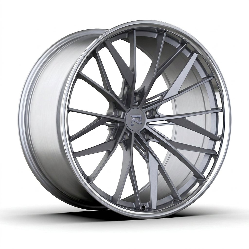 RZR CXXXVIII forged wheel — Frozen Grey Matte / Polished Lip