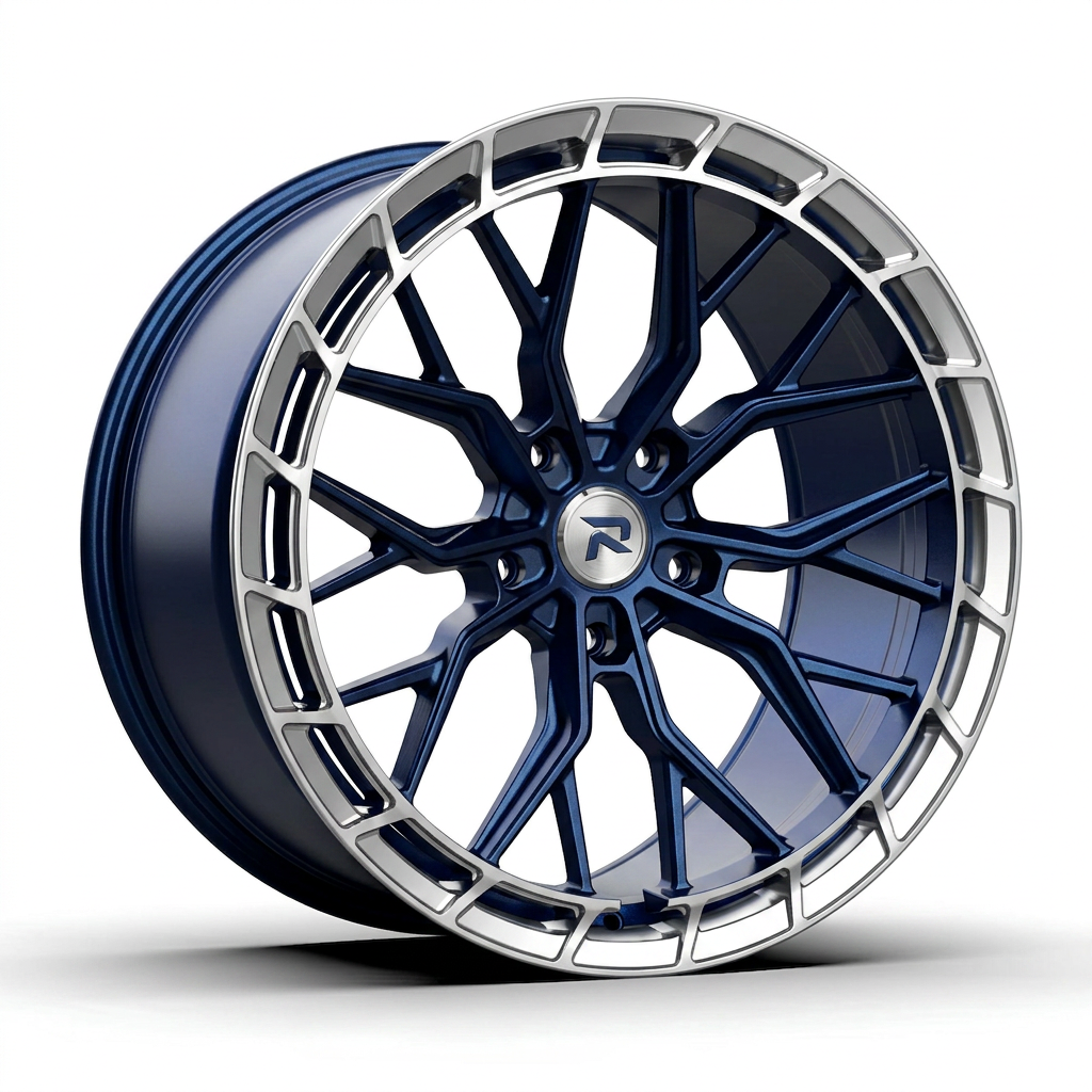 RZR CXXVI forged wheel — Midnight Blue Pearl / Polished Lip