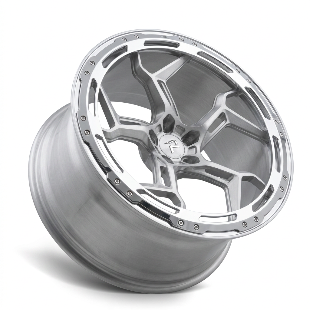 RZR LXXXVIII forged wheel — Brushed Silver / Polished Lip