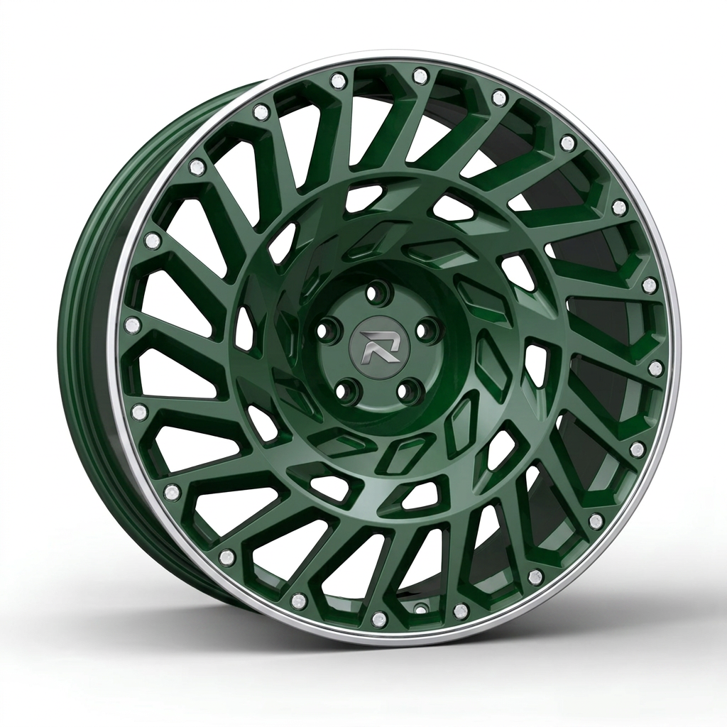 RZR CLXXIX forged wheel — British Racing Green / Polished Lip