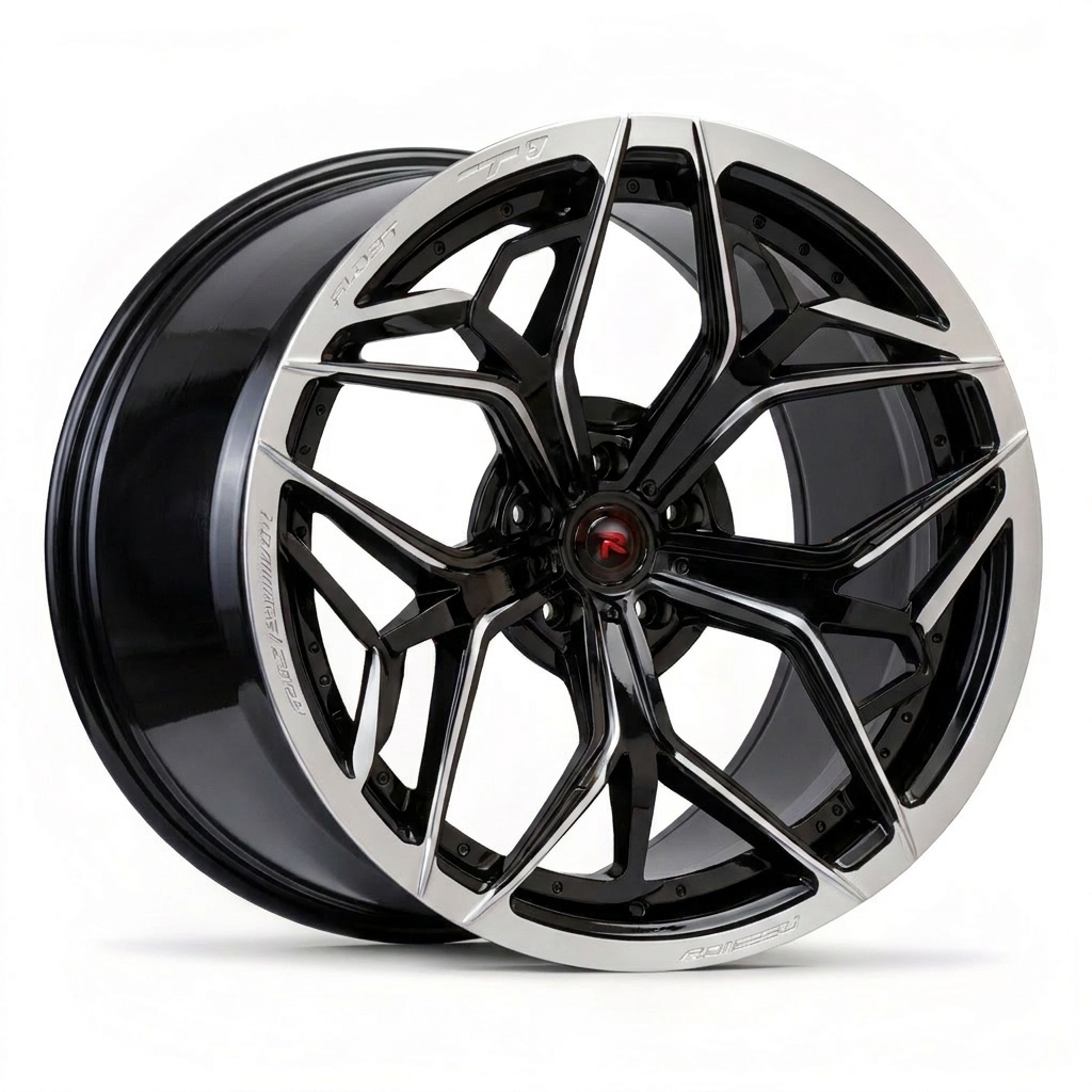 RZR XIII forged wheel — Gloss Black / Machined Face