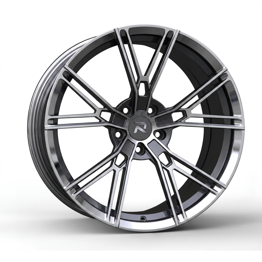 RZR CXC forged wheel — Graphite Machined / Polished Lip