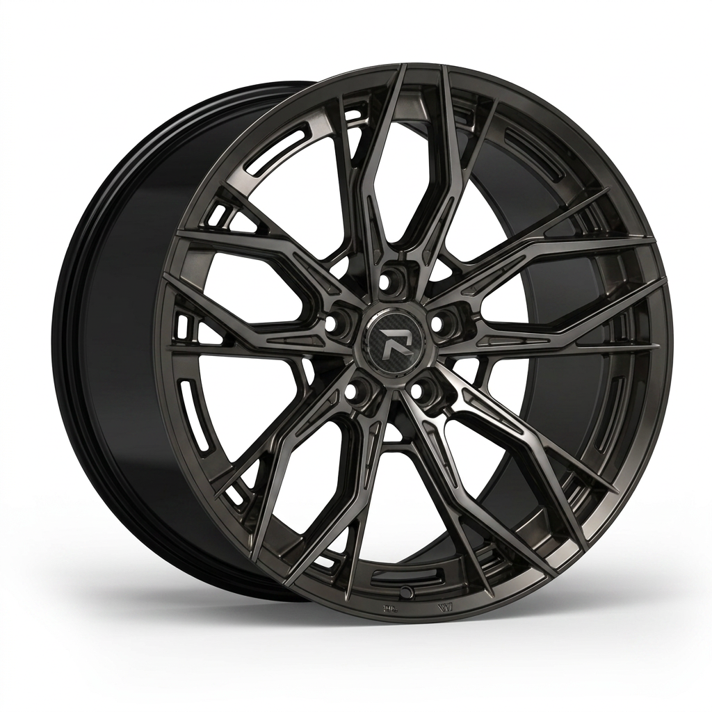 RZR CXXXV forged wheel — Smoked Chrome / Gloss Black