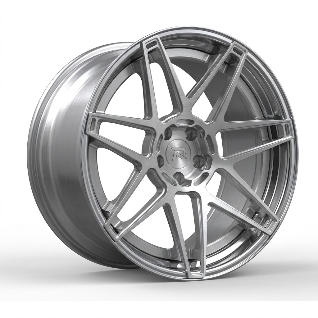 RZR CLXIV forged wheel — Brushed Silver / Polished Lip