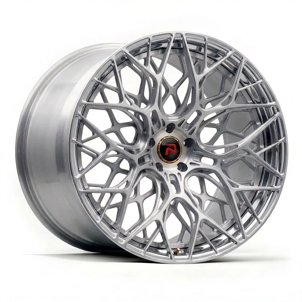 RZR LIII forged wheel — Brushed Silver / Polished Lip