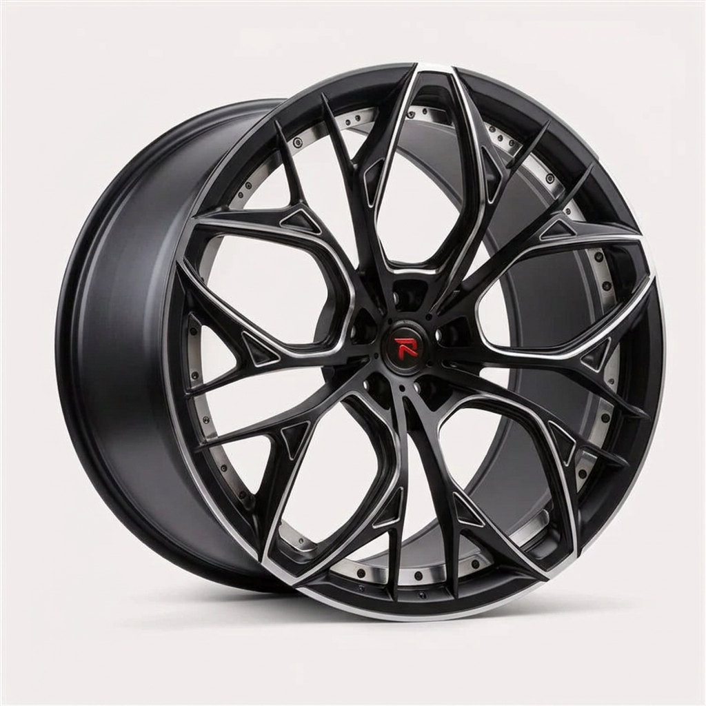 RZR XXII forged wheel — Matte Black / Milled Edges