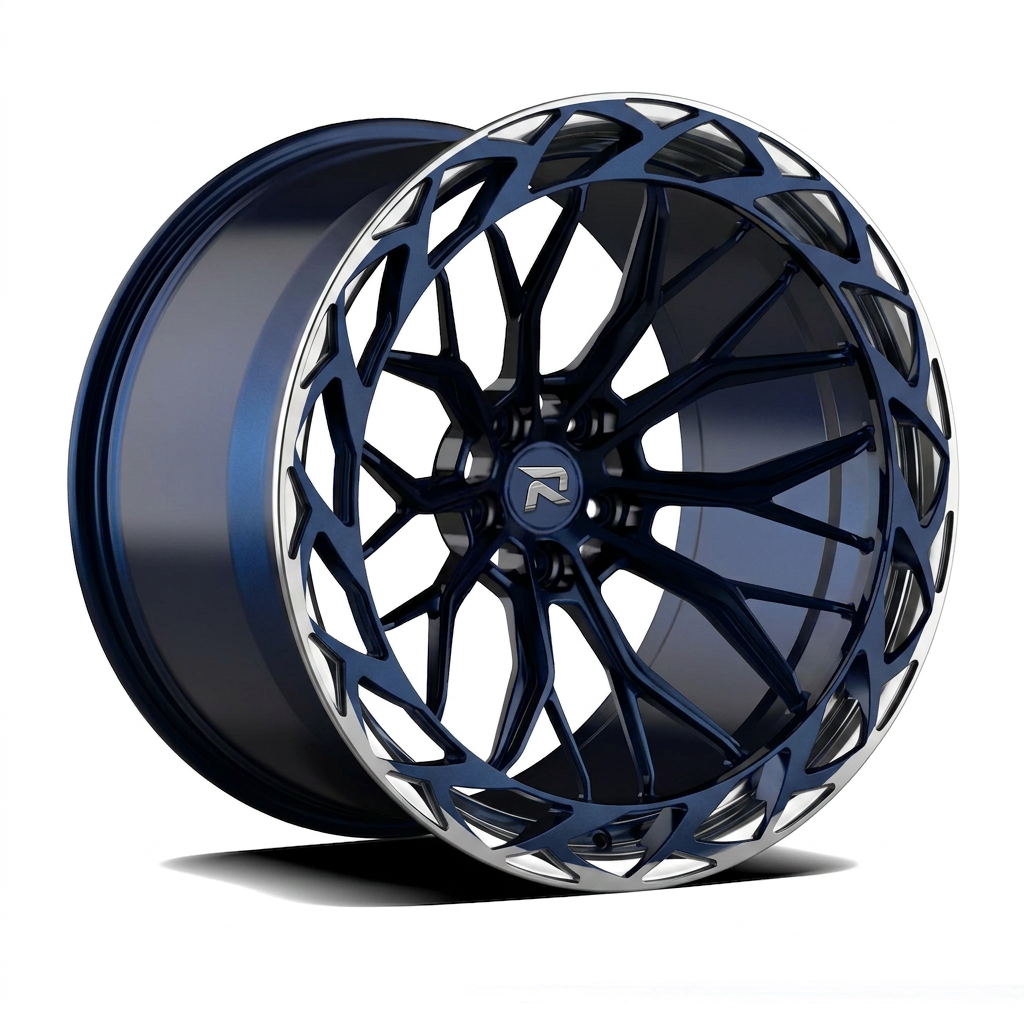 RZR CXXXIX forged wheel — Midnight Blue Pearl / Polished Lip