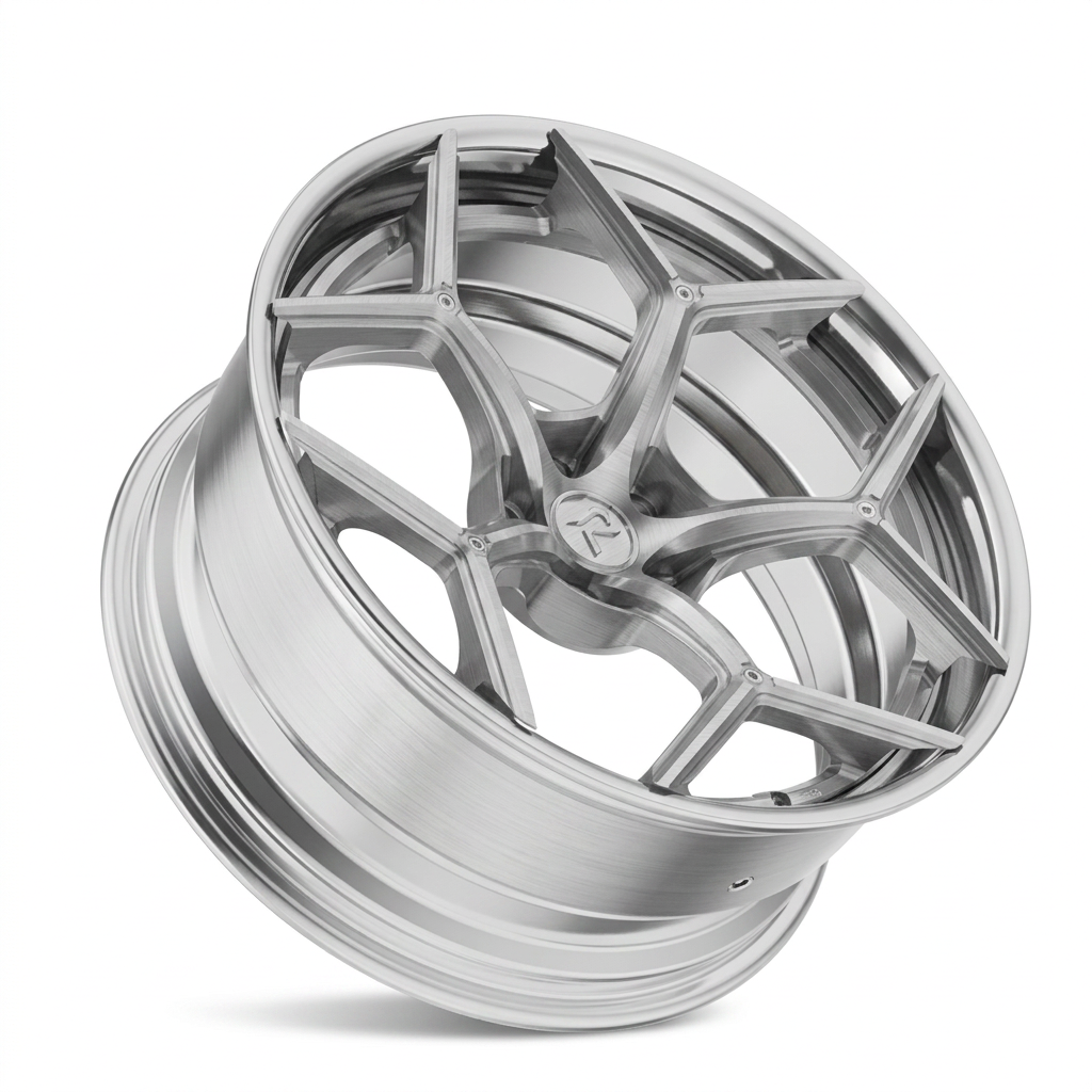 RZR LXI forged wheel — Brushed Silver / Polished Lip