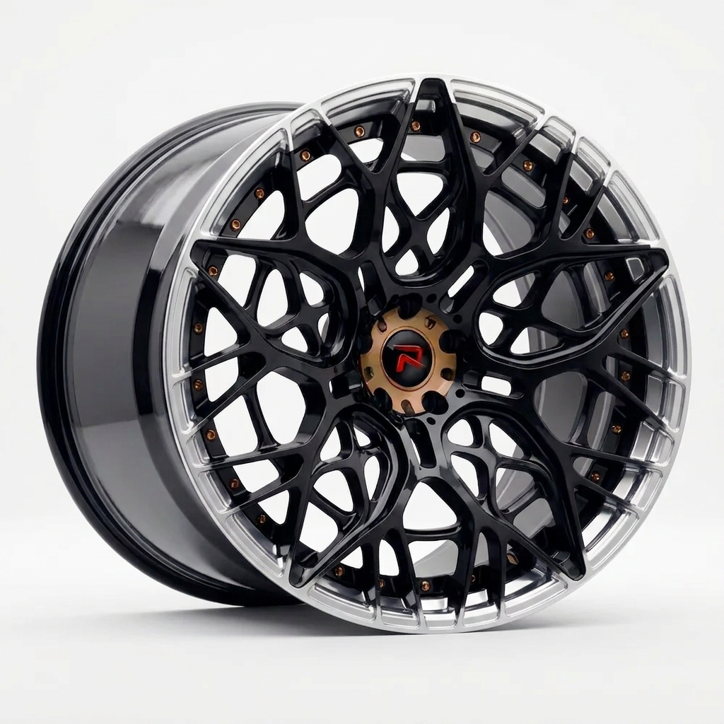 RZR LV forged wheel — Gloss Black / Polished Lip
