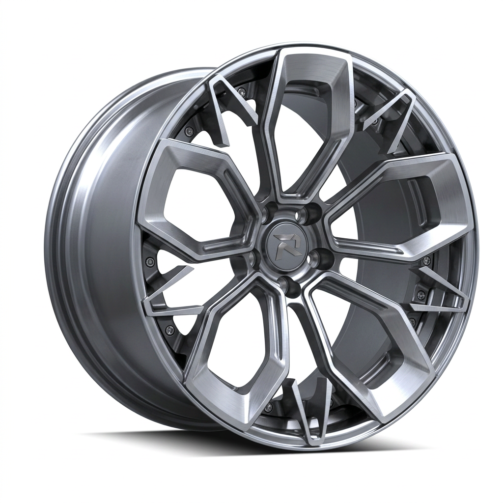 RZR CVI forged wheel — Graphite Machined / Polished Lip