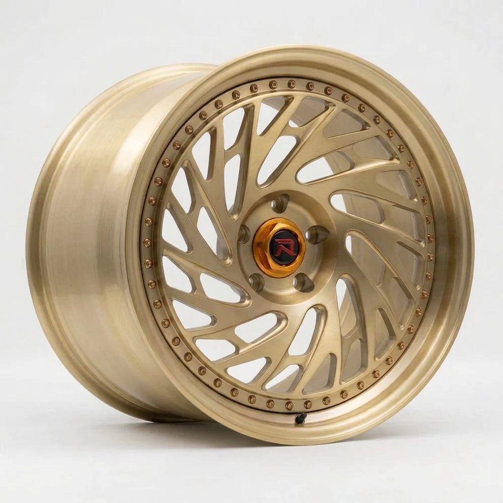 RZR LVI forged wheel — Brushed Champagne Gold