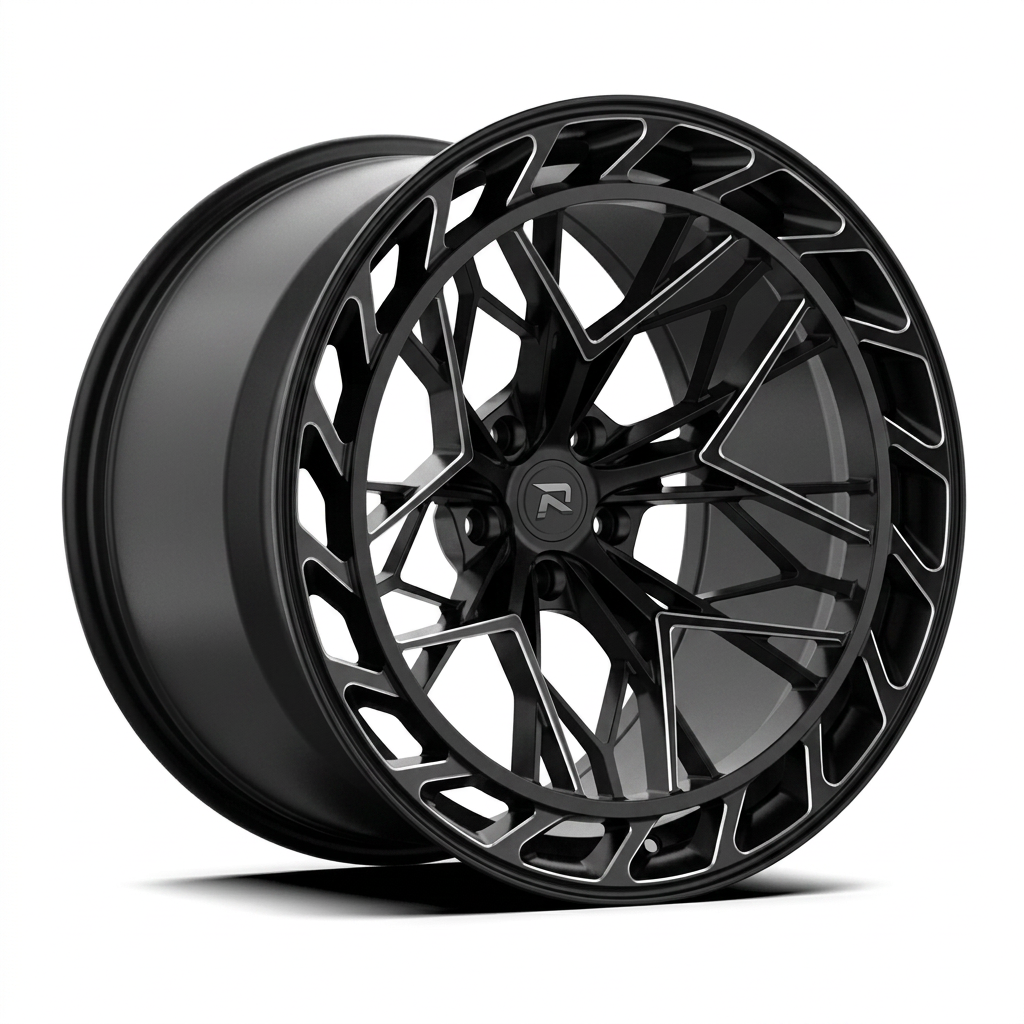 RZR CLXIX forged wheel — Matte Black / Milled Edges