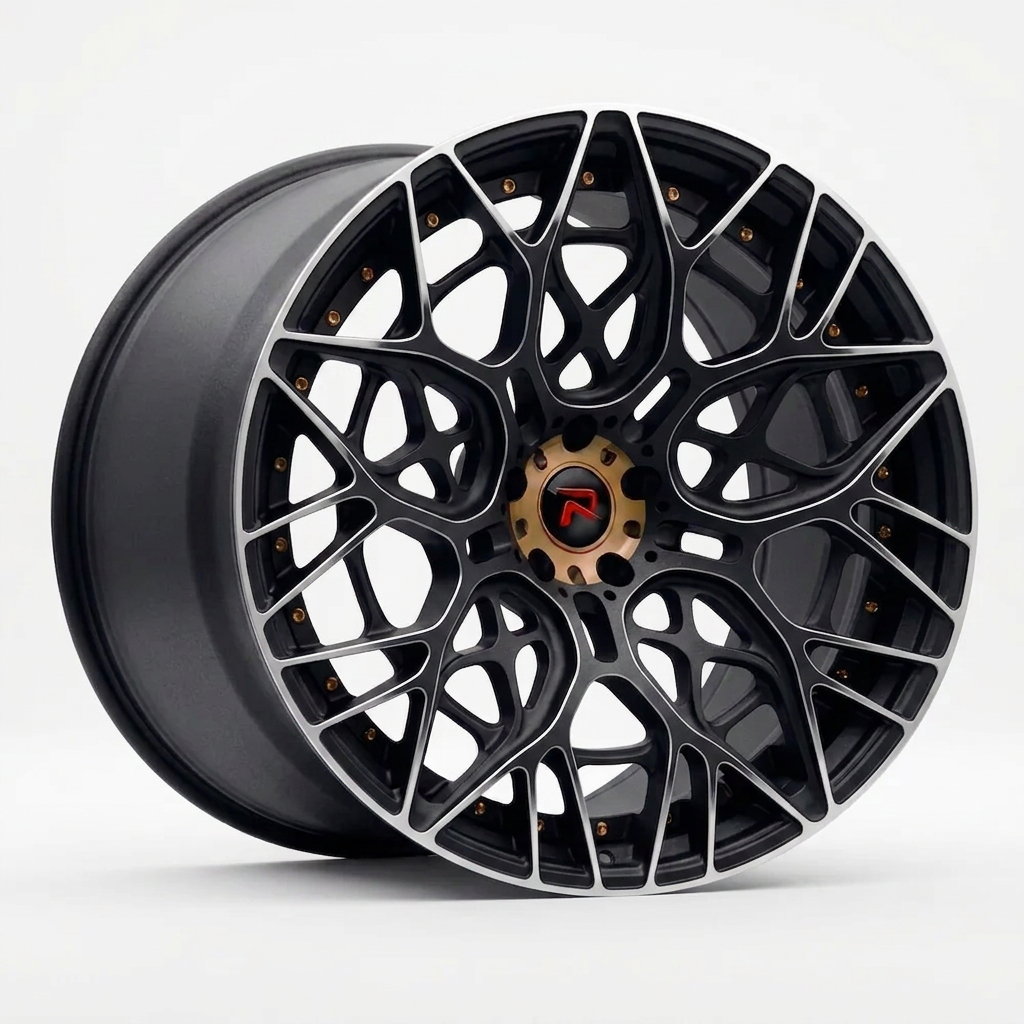 RZR LV forged wheel — Matte Black / Milled Edges