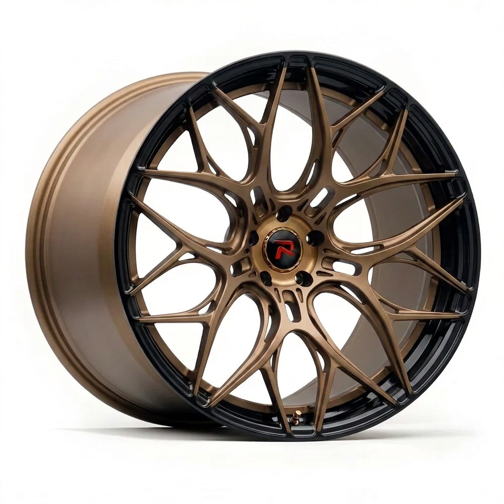 RZR LIV forged wheel — Satin Bronze / Gloss Black Lip
