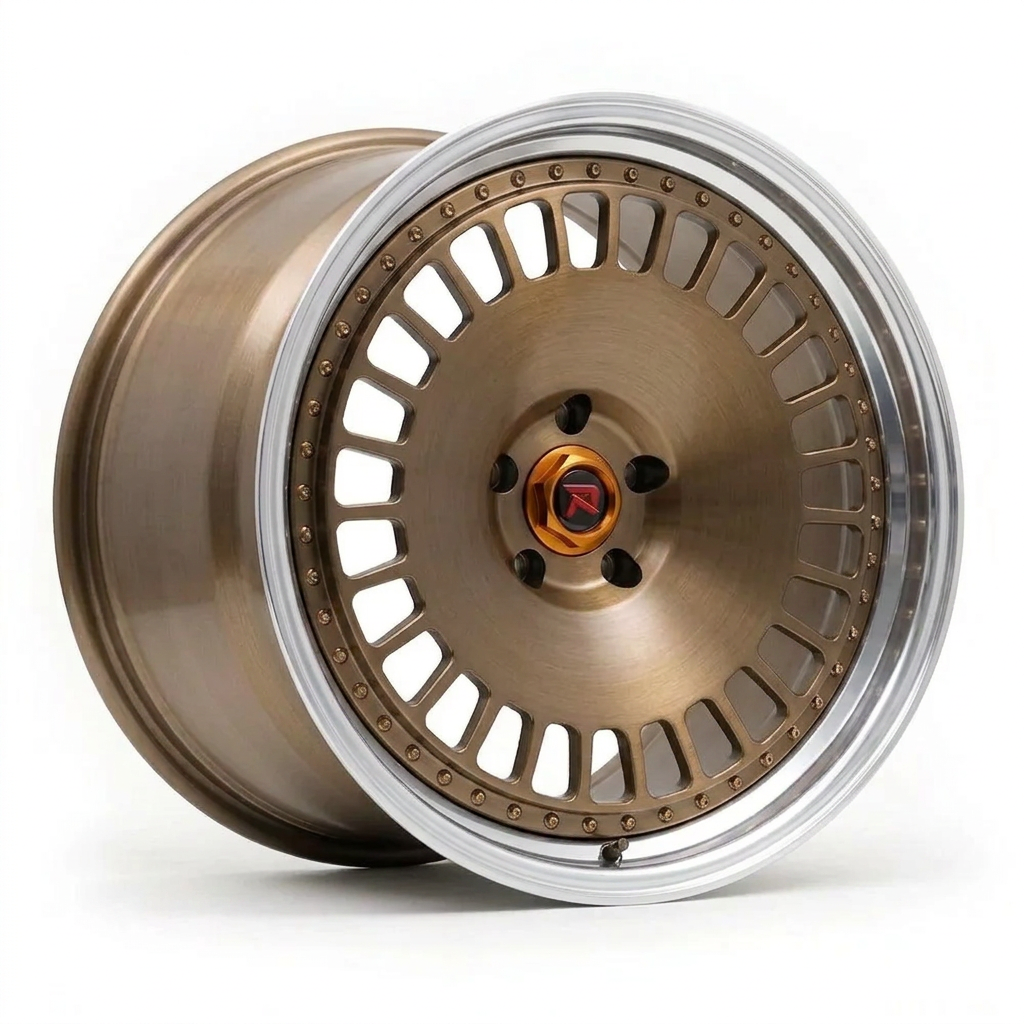 RZR XLI forged wheel — Brushed Bronze / Polished Lip