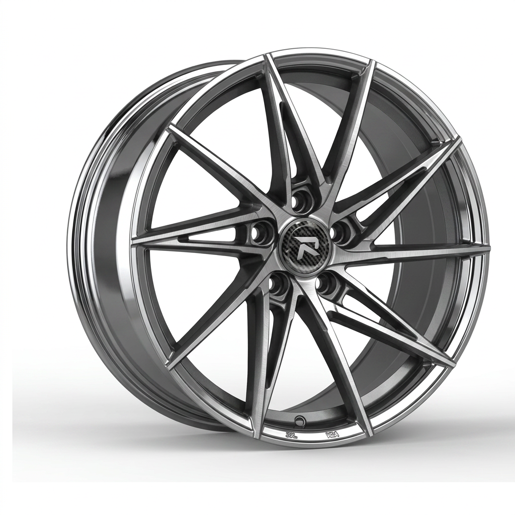 RZR CLXXXI forged wheel — Graphite Machined / Polished Lip