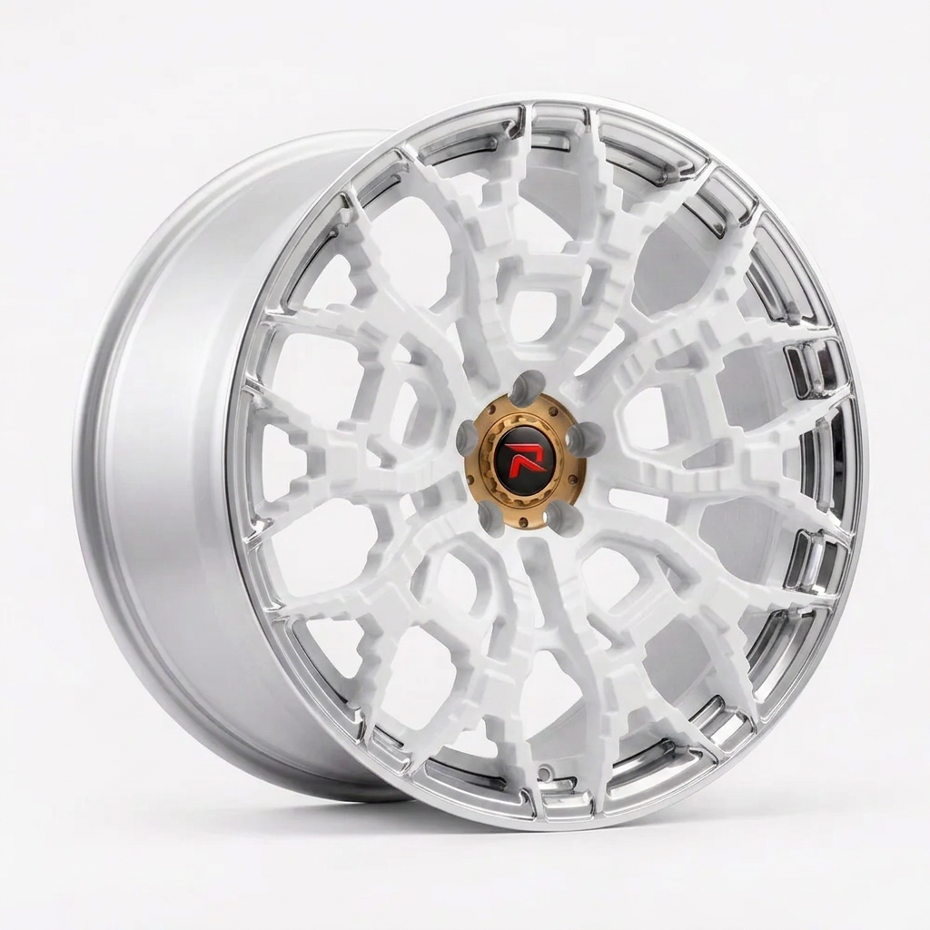 RZR XLIX forged wheel — Gloss White / Polished Lip
