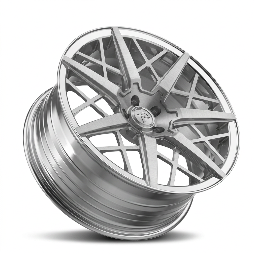 RZR LXXII forged wheel — Brushed Silver / Polished Lip