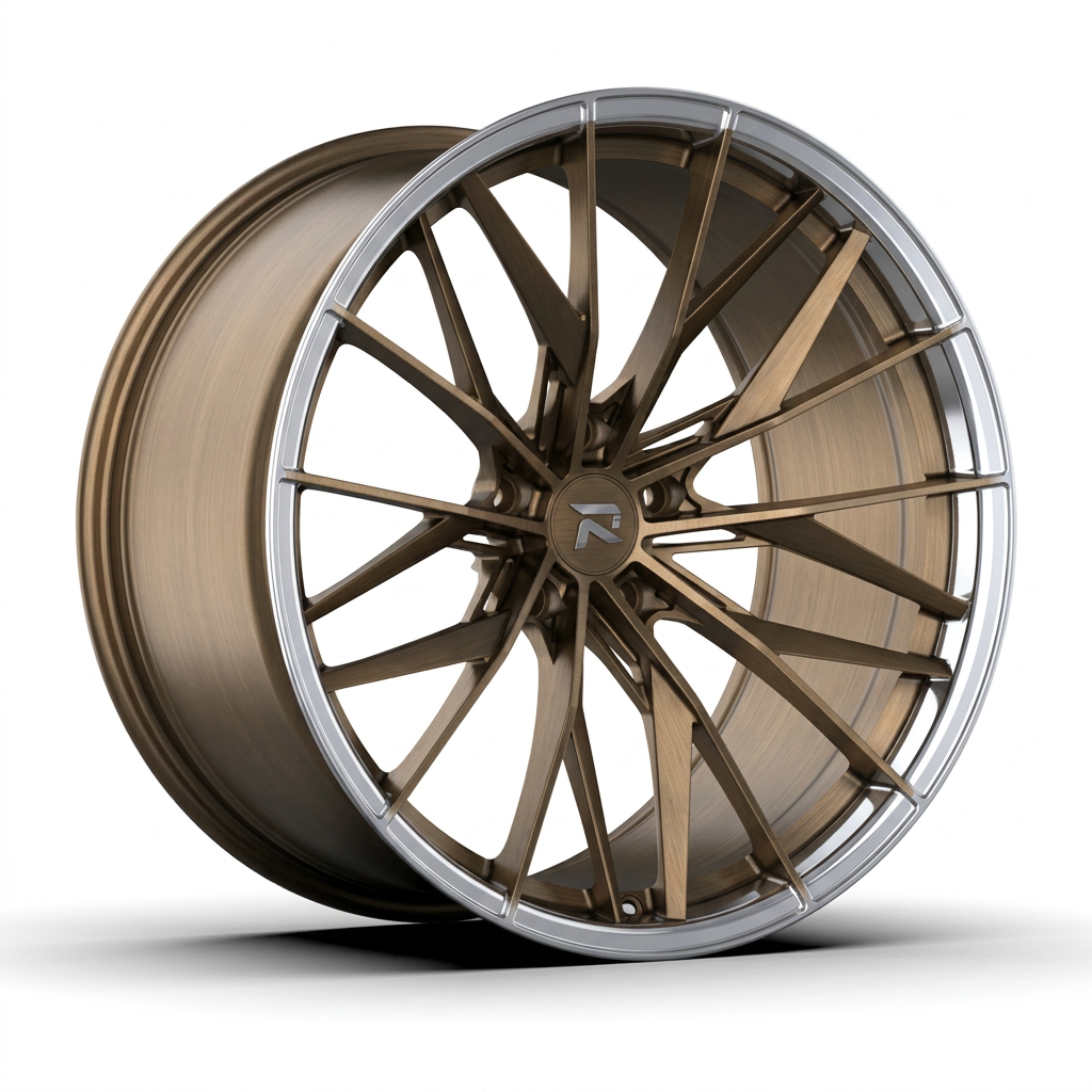 RZR CXXXVIII forged wheel — Brushed Bronze / Polished Lip