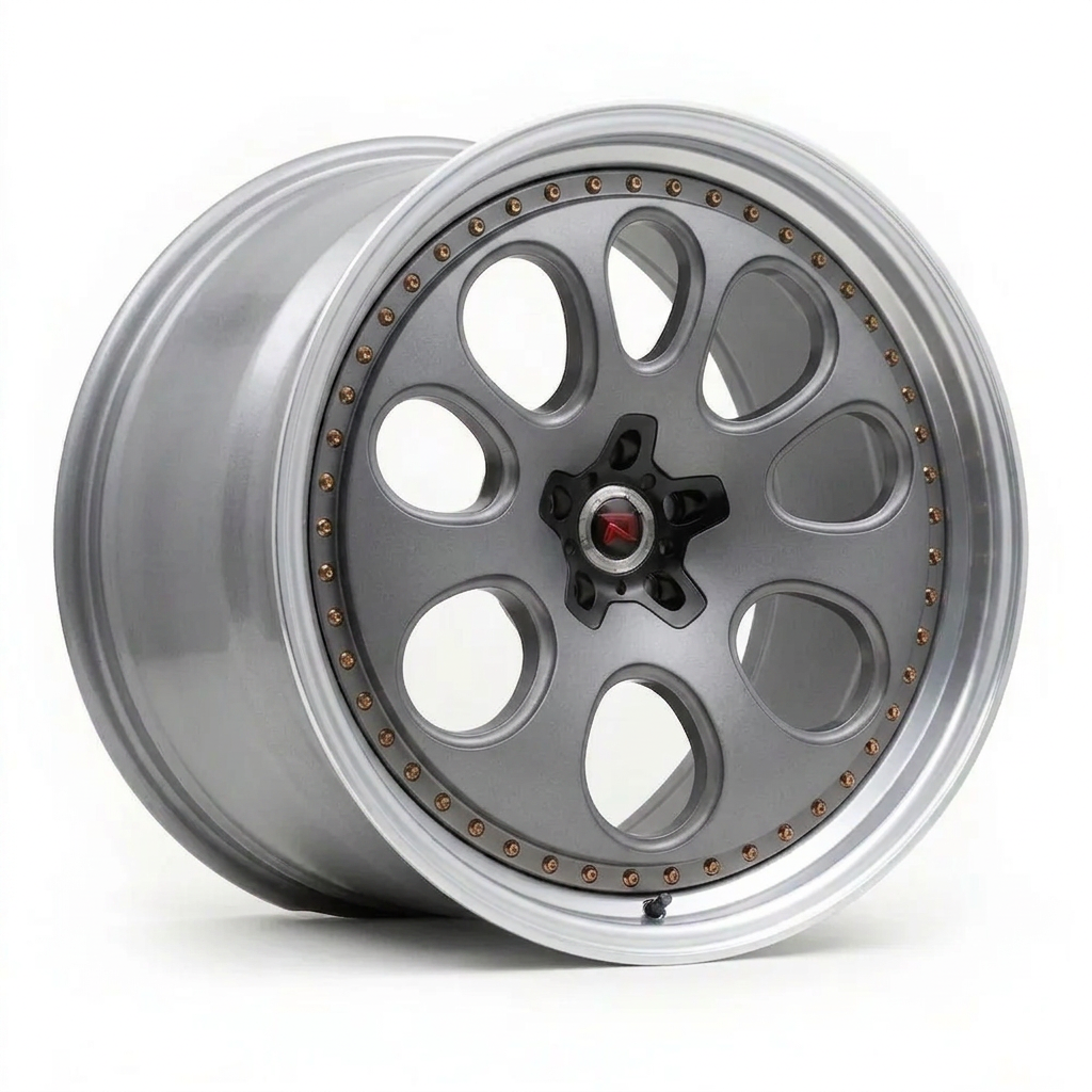 RZR XXIV forged wheel — Frozen Grey Matte / Polished Lip
