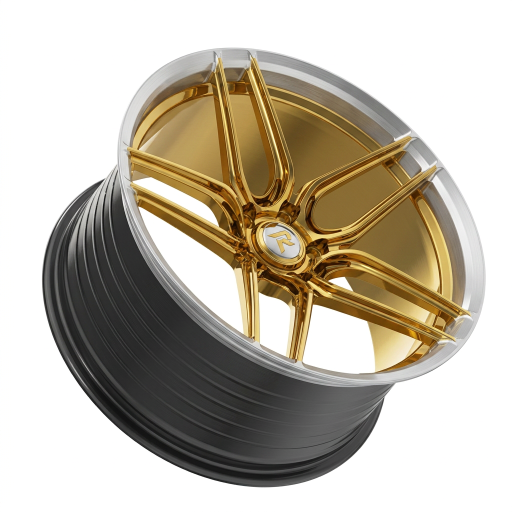 RZR XCI forged wheel — Gloss Gold / Machined Lip