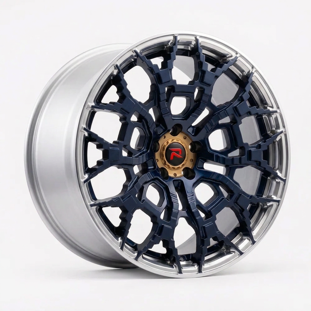 RZR XLIX forged wheel — Midnight Blue Pearl / Polished Lip