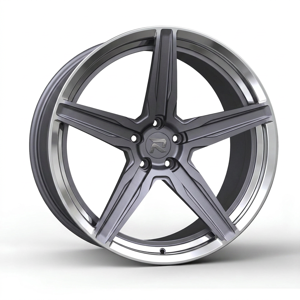 RZR CXXVIII forged wheel — Frozen Grey Matte / Polished Lip