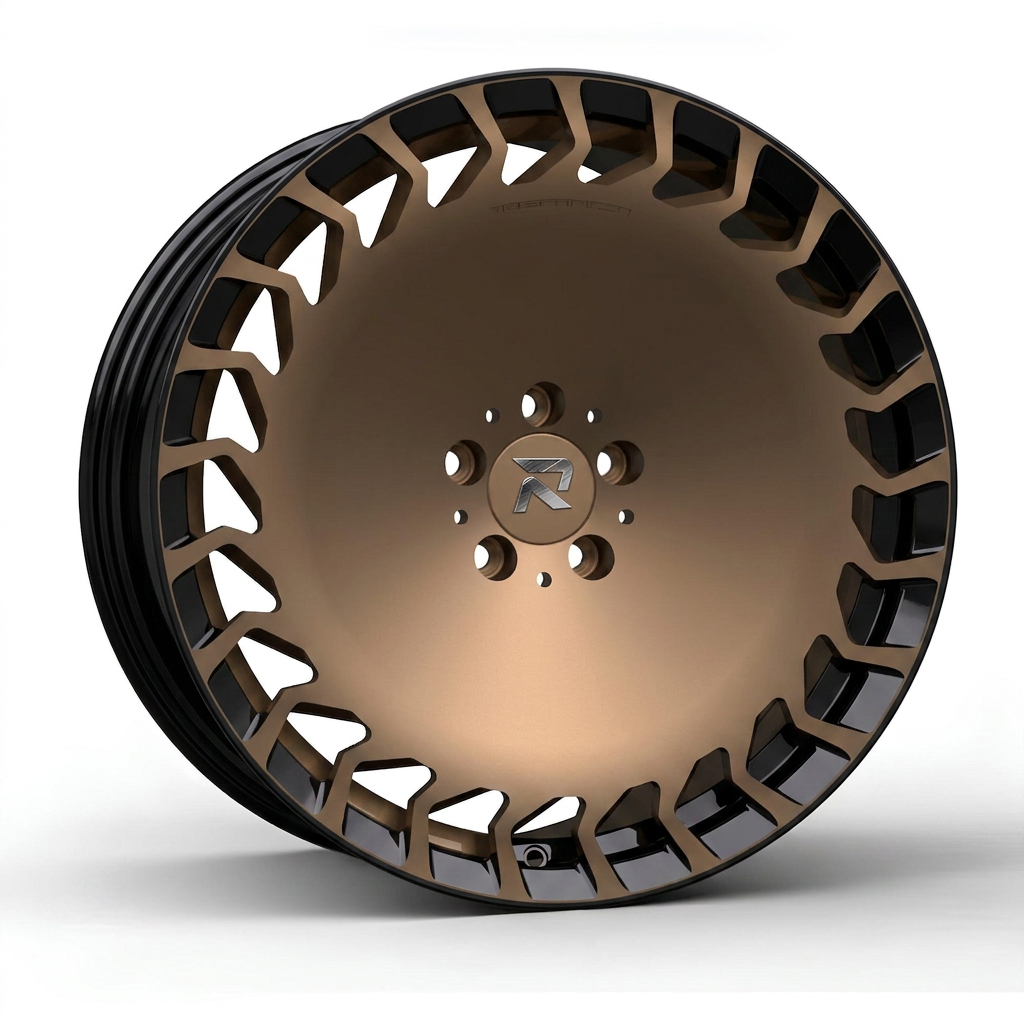 RZR CCIII forged wheel — Satin Bronze / Gloss Black Lip
