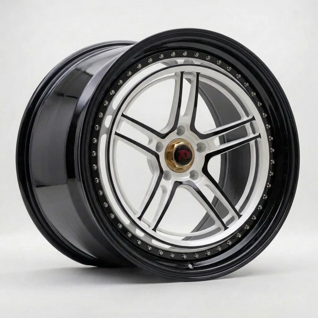 RZR LVII forged wheel — Gloss Black / Brushed Face