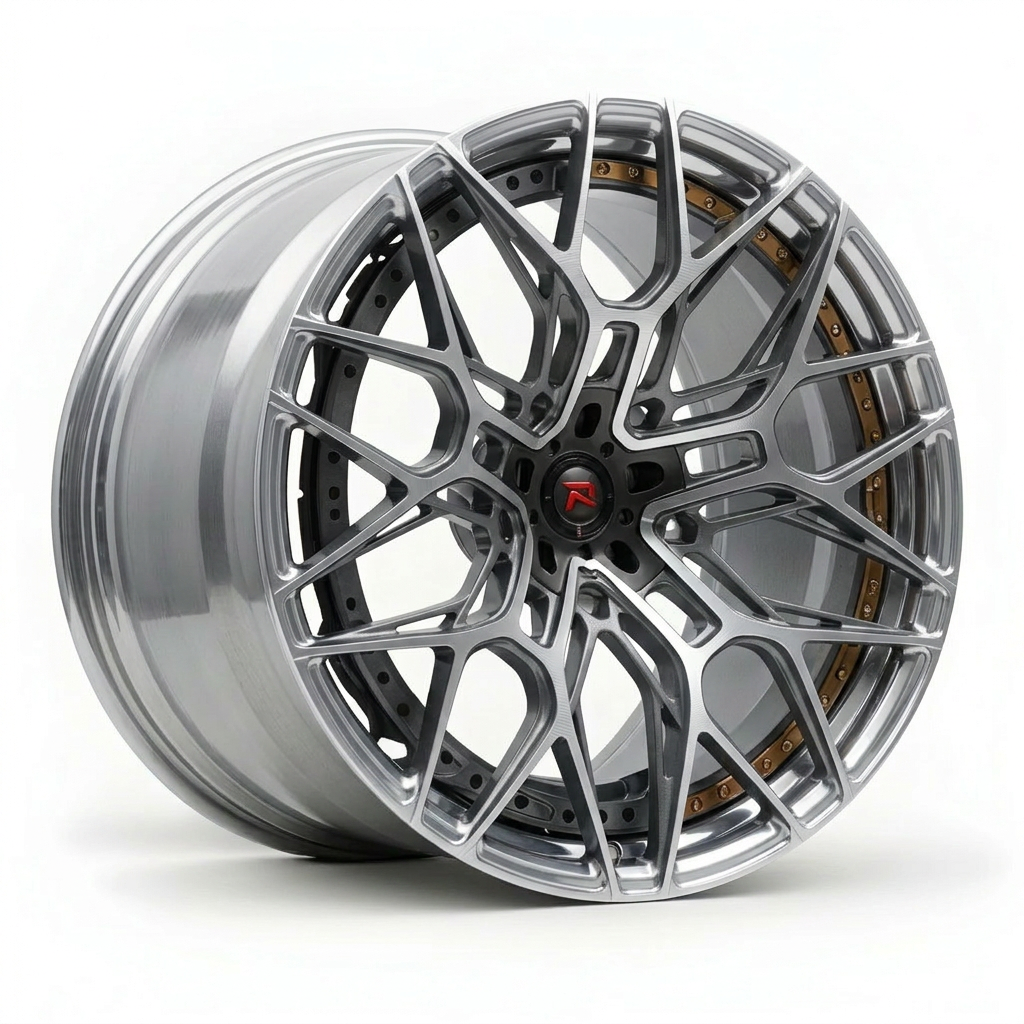 RZR XX forged wheel — Graphite Machined / Polished Lip