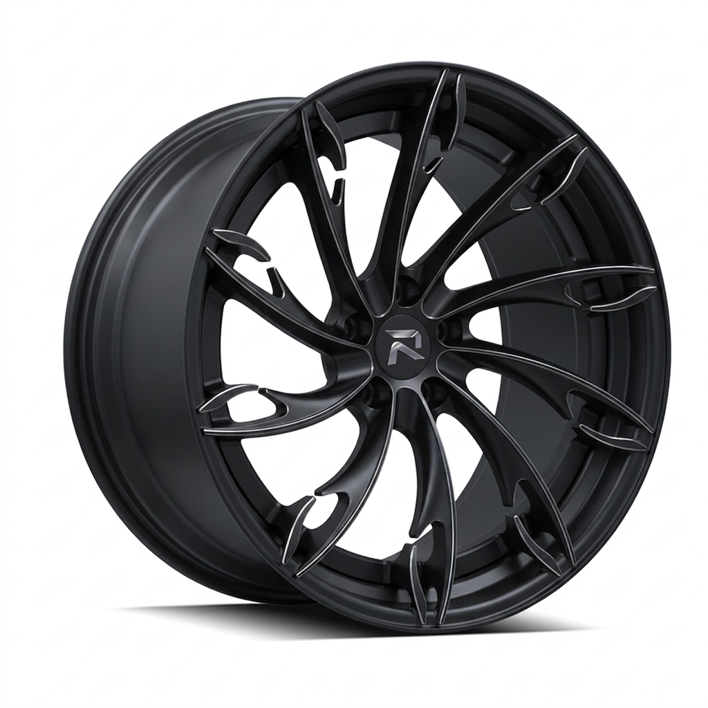 RZR CV forged wheel — Matte Black / Milled Edges