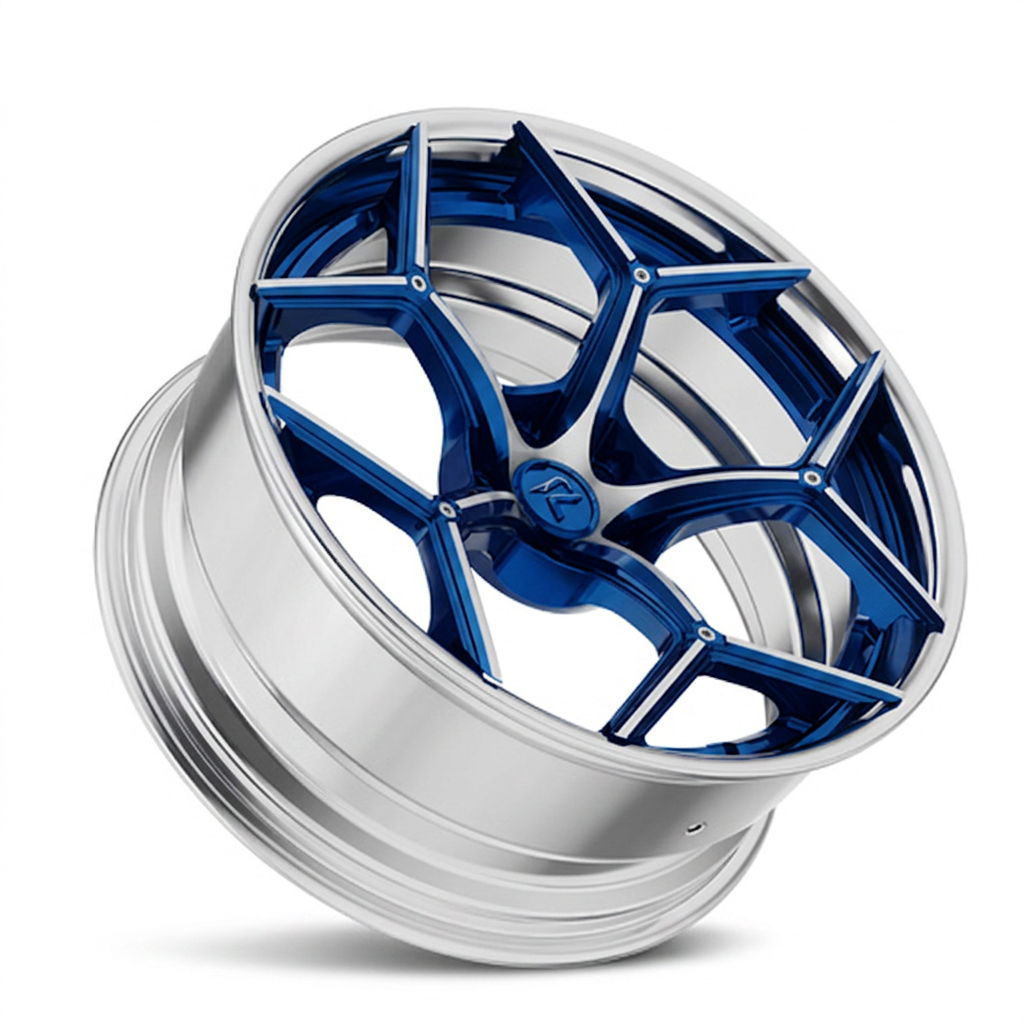 RZR LXI forged wheel — Candy Blue / Polished Lip