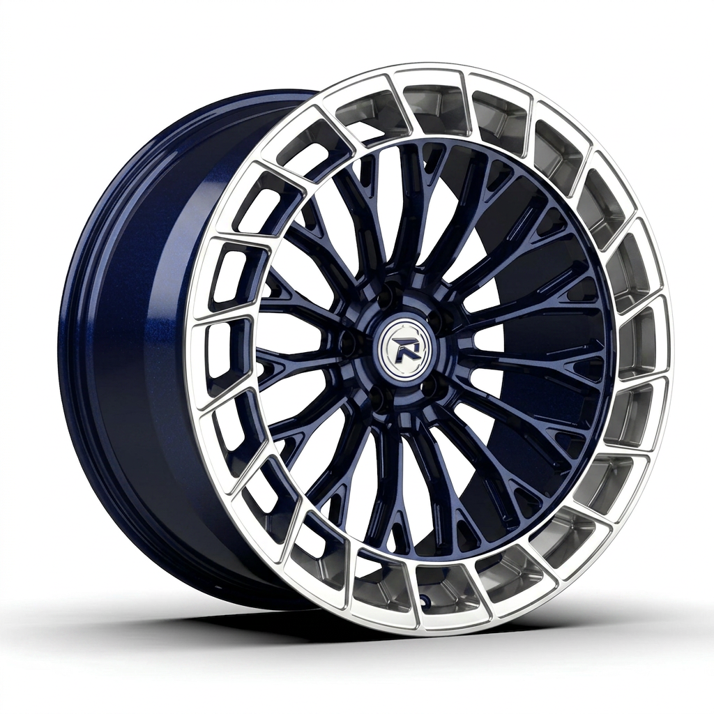 RZR CXIX forged wheel — Midnight Blue Pearl / Polished Lip