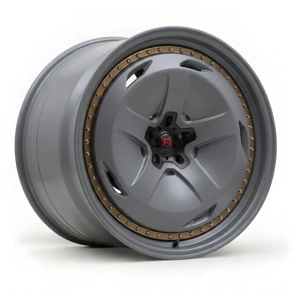 RZR XIV forged wheel — Satin Grey / Bronze Beadlock