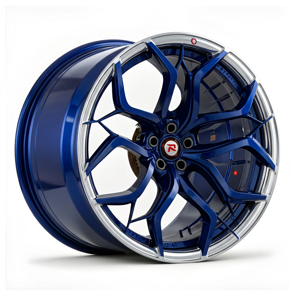 RZR XVIII forged wheel — Candy Blue / Polished Lip