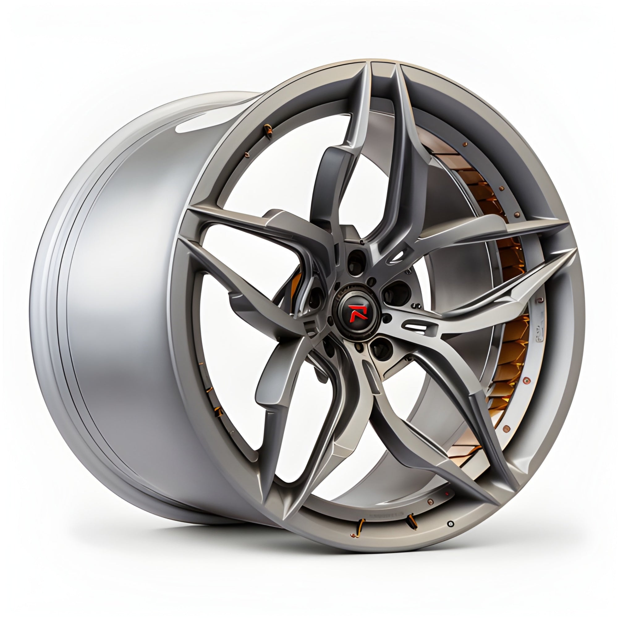 RZR XVI forged wheel for Mercedes-AMG GT — A slim split-star five design with paired tips reaching to the lip.