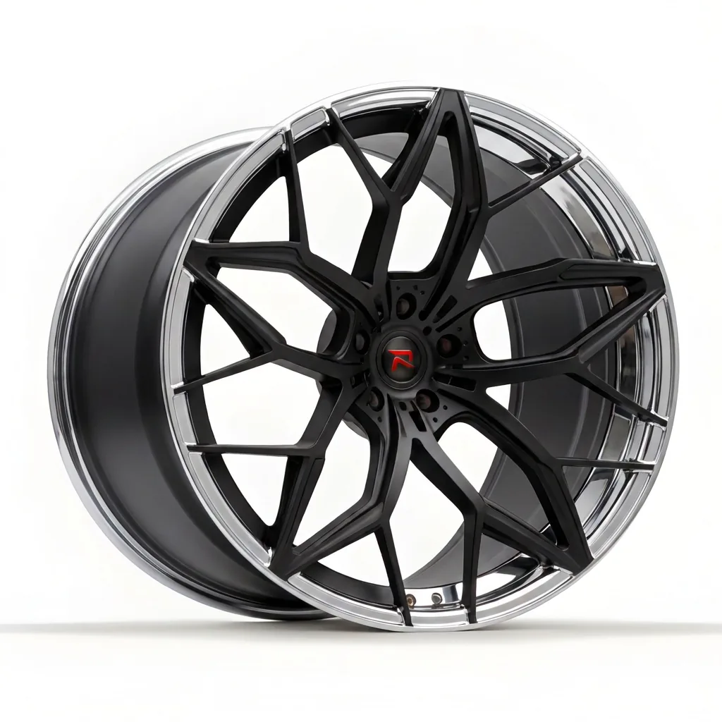 RZR XI forged wheel — Matte Black / Polished Lip
