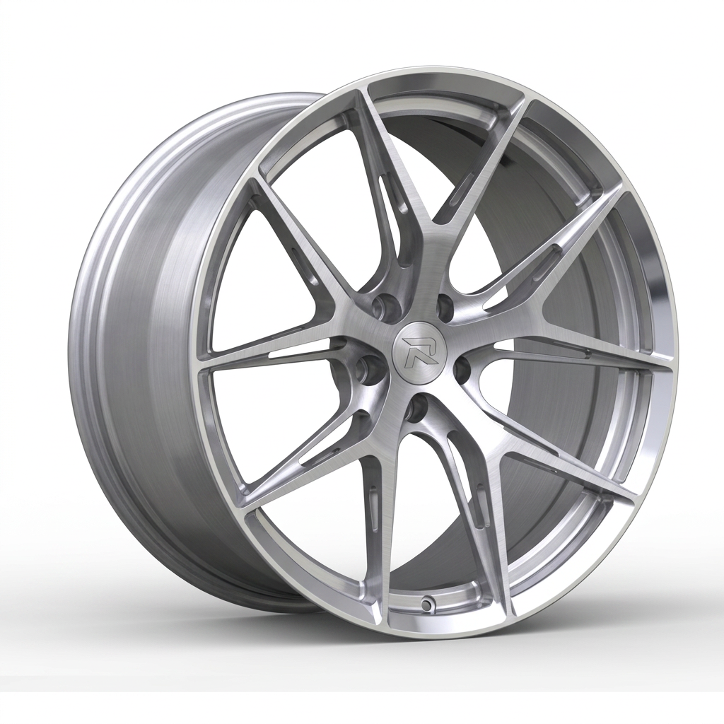 RZR CXCVII forged wheel — Brushed Silver / Polished Lip