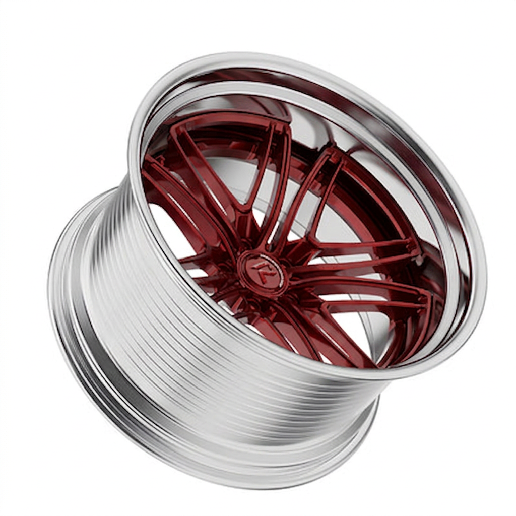 RZR LXVIII forged wheel — Candy Red / Polished Lip