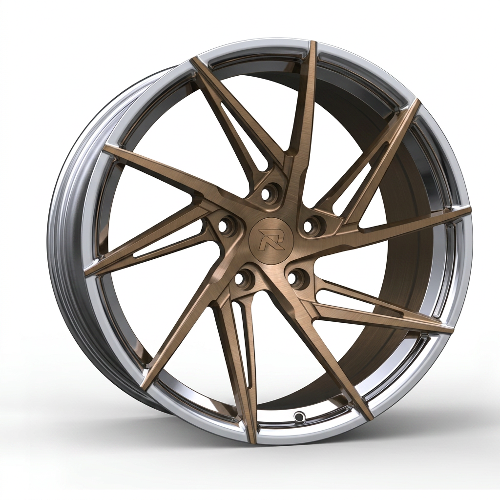 RZR CXII forged wheel — Brushed Bronze / Polished Lip