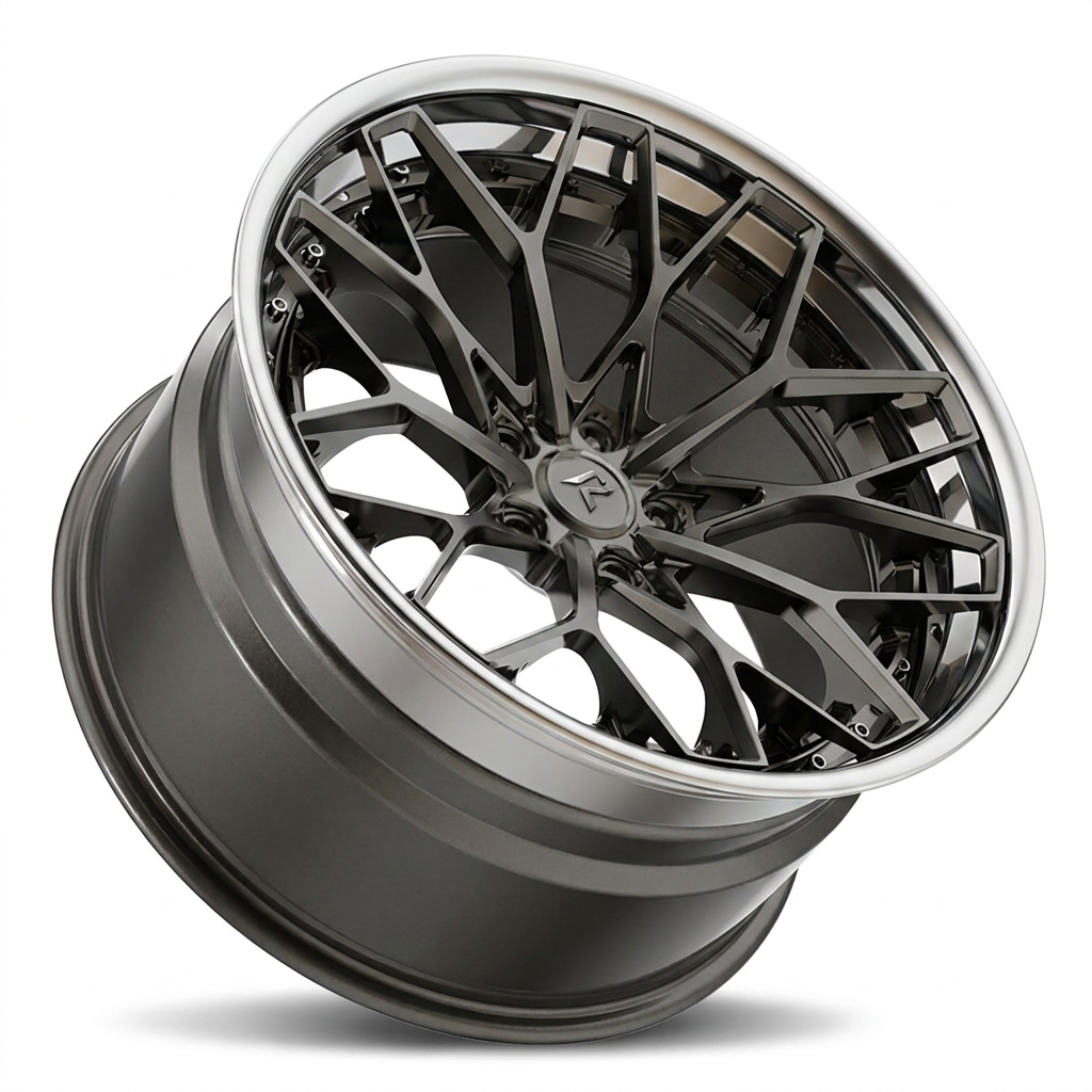 RZR VIII forged wheel — Brushed Dark Bronze / Polished Lip