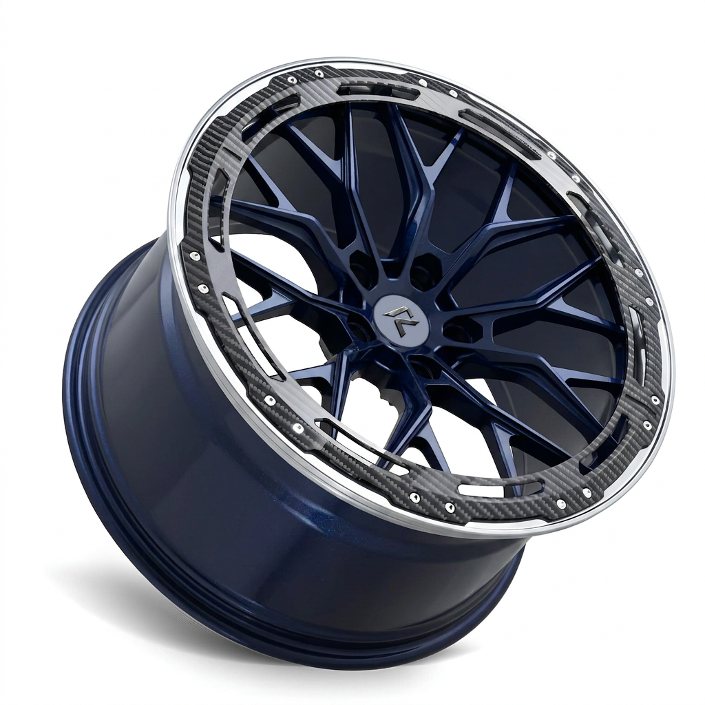 RZR LXXXVII forged wheel — Midnight Blue Pearl / Polished Lip