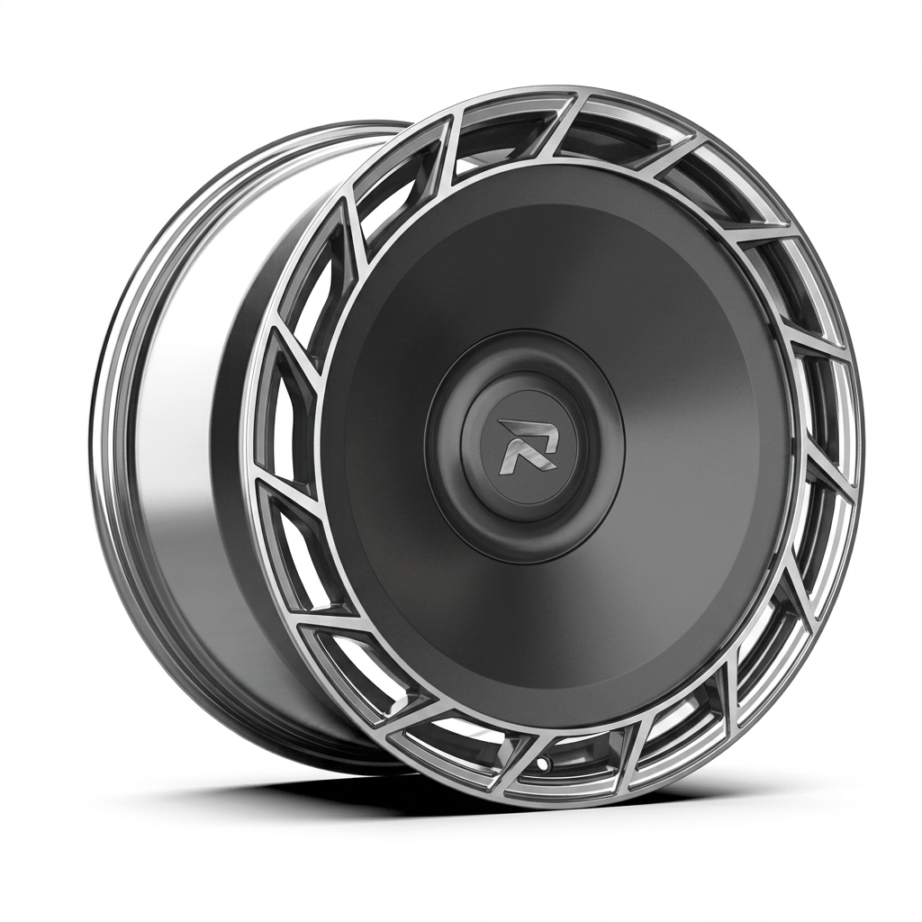 RZR CLXXXII forged wheel — Graphite Machined / Polished Lip