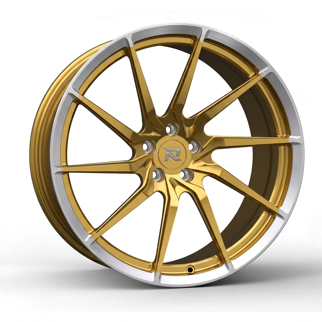 RZR CCIV forged wheel — Gloss Gold / Machined Lip