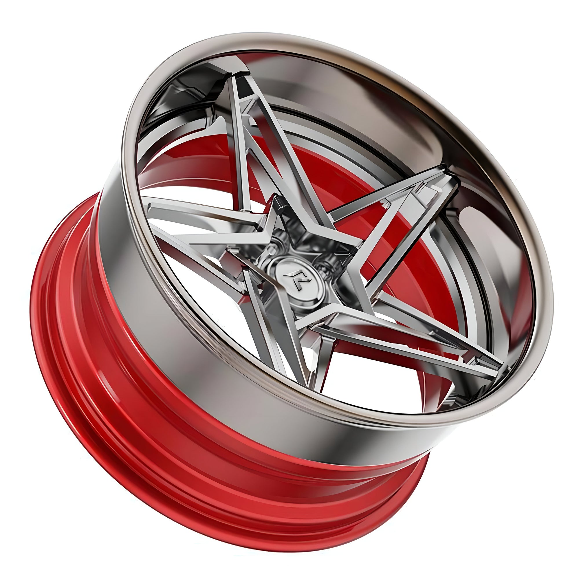 RZR IX forged wheel for Mercedes-AMG GT — A directional turbine design with a floating decorative layer for a bold, forward-leaning stance.