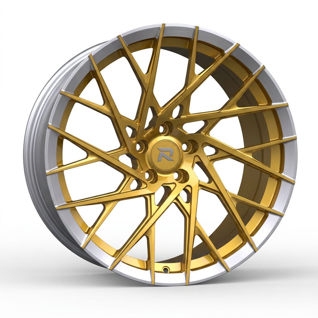 RZR CXV forged wheel — Gloss Gold / Machined Lip